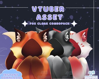 VTUBER Assets - Fox Cloak Combo Pack | Blanket | Twitch assets | Streaming | Discord | Custom | 2dvtuber | PNG Tuber | GIF Tuber | Accessory