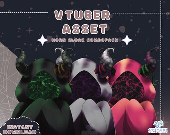 VTUBER Assets - Horn Cloak Combo Pack | Blanket | Twitch assets | Streaming | Discord | Custom | 2dvtuber | PNGTuber | GIF Tuber | Accessory
