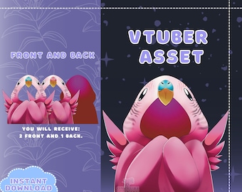 VTUBER Assets - Pink Bird Cloak | Blanket | Twitch Overlay | Streaming Assets | Discord | Jacket | PNG Tuber | GIFTuber | Vtuber Accessory |