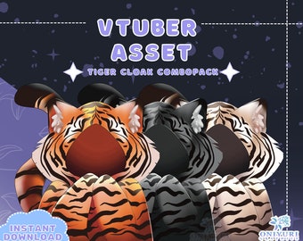 VTUBER Assets - Tiger Vtuber Cloak Pack | Vtuber Blanket | Twitch Overlay | Twitch | PNGTuber | Vtuber Blanket | Cat Vtuber | 2dvtuber |