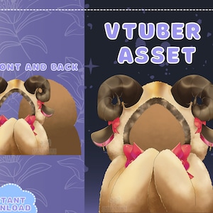 VTUBER Assets - Tan Sheep Cloak | Blanket | Twitch | Streaming assets | Discord | Kawaii Jacket | PNGTuber | GIFTuber | Accessory | Cute |