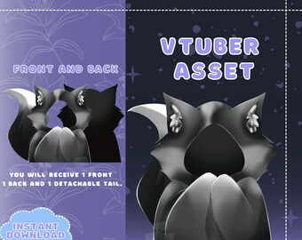 VTUBER Assets - Silver Fox Vtuber Cloak | Blanket | Twitch overlay | Streaming | Discord |  | PNGTuber | GIF Tuber | Accessory | 2dvtuber