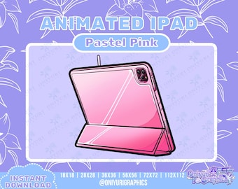 Animated Art Drawing Tablet Pastel Pink GIF | PNGtuber  | Vtuber | Twitch Channel | Discord | Emote | Stream | Art Asset | Art Tablet |