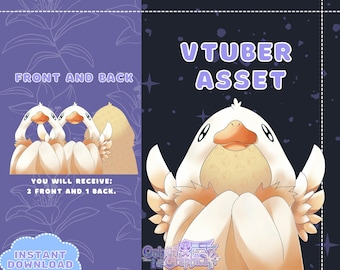 VTUBER Assets - White Duck Cloak | Blanket | Twitch | Streaming Asset | Discord | Custom | Jacket | PNGTuber | GIFTuber | Accessory | Bird