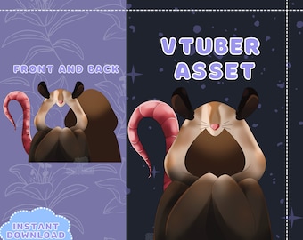 VTUBER Assets - Possum Vtuber Cloak | Blanket | Twitch | Streaming Asset | Discord | Jacket | PNGTuber | GIFTuber | Accessory | Tail | Trash