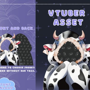 VTUBER Assets - Cow Milk Cloak | Blanket | Twitch | Streaming | Discord | Custom | Moo Jacket | PNGTuber | GIF Tuber | Cute vtuber Accessory