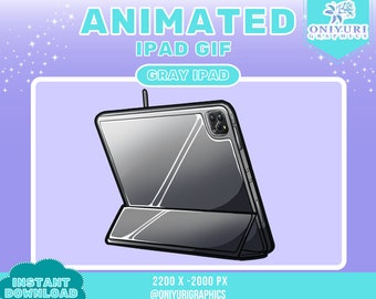 Animated Art Drawing Tablet Gray GIF | PNGtuber  | Vtuber | Twitch Channel | Discord | Emote | Stream | Art Stream Asset | Art Tablet |
