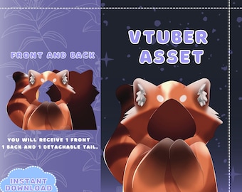 VTUBER Assets - Red Panda Vtuber Cloak | Blanket | Twitch overlay | Streaming | Discord | PNGTuber | GIF Tuber | Accessory | 2dvtuber | Cute