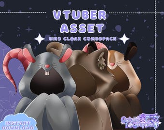 VTUBER Assets - Trash Animal Pack | Blanket | Twitch | Streaming Asset | Discord | Jacket | PNGTuber | GIFTuber | Accessory | Bird |