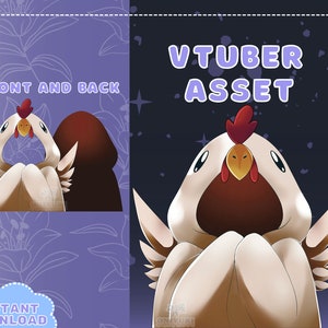 Activos VTUBER - Capa de pollo / Manta / Twitch / Activo de transmisión / Discord / Personalizado / Chaqueta / PNGTuber / GIFTuber / Accesorio / Pájaro /