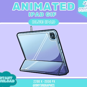 Animated Art drawing Tablet blue GIF Twitch Overlay | Discord | PNGtuber | Vtuber Assets | Emote | Streaming | GIFtuber | Ipad | Veadotube |