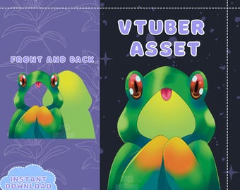 VTUBER Assets - Red-Eyed Tree Frog Cloak | Kawaii Overlay | Twitch | Streaming | Discord | Kawaii Jacket | PNGTuber | GIFTuber | Accessory |