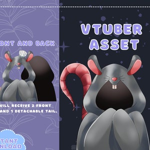VTUBER Assets - Rat Vtuber Cloak | Blanket | Twitch | Streaming Asset | Discord | Custom | Jacket | PNGTuber | GIFTuber | Accessory | Tail |