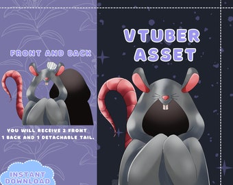 VTUBER Assets - Rat Vtuber Cloak | Blanket | Twitch | Streaming Asset | Discord | Custom | Jacket | PNGTuber | GIFTuber | Accessory | Tail |