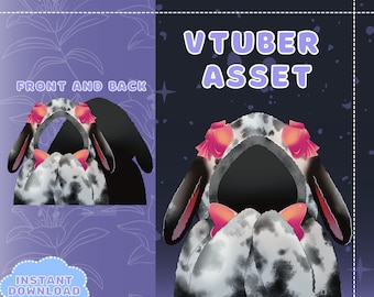 VTUBER Assets - Bunny vtuber Cloak | Rabbit Blanket | Twitch overlay | Streaming | Discord | Kawaii Jacket | PNGTuber | GIFTuber | Accessory