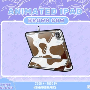 Animated Chocolate Cow Art Tablet GIF | Twitch Overlay | Discord | PNGtuber | Vtuber | Emote | Stream | Vtuber Assets | GIFtuber | Ipad |