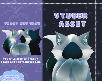 VTUBER Assets - Platinum Fox Vtuber Cloak | Blanket | Twitch overlay | Streaming | Discord |  | PNGTuber | GIF Tuber | Accessory | 2dvtuber