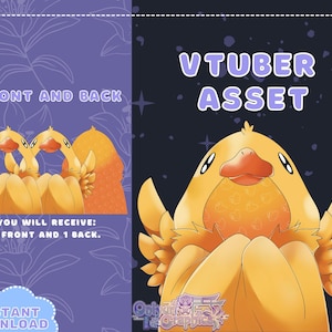 Recursos de VTUBER: capa de pato amarillo / manta / Twitch / recursos de transmisión / Discord / personalizado / chaqueta / PNGTuber / GIFTuber / accesorio / pájaro