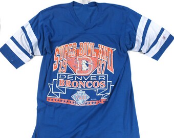 Vintage Denver Broncos 1987 Super Bowl T-shirt Logo 7 NFL Football Elway