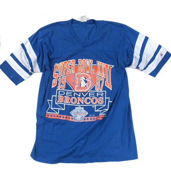 Vintage Denver Broncos 1987 Super Bowl T shirt Logo 7 NFL Football