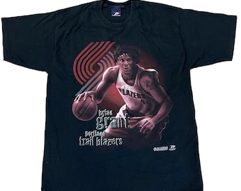 Vintage Brian Grant Portland Blazers Trailblazers Player T-shirt Basketball