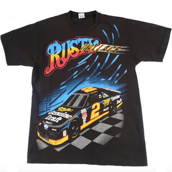 Vintage Rusty Wallace Nascar T-Shirt Racing 90s