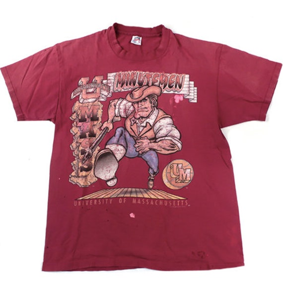 Vintage UMASS Minutemen T-Shirt NCAA 90s Massachus