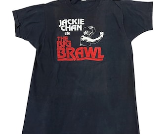 Vintage Jackie Chan The Big Brawl T-shirt Movie Promo 1980 Martial Arts Comedy