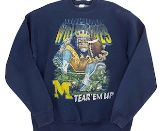 Vintage Michigan Wolverines Salem Sportswear Sweatshirt 90s Ncaa Football Sz XL