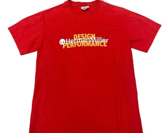 Camiseta vintage Herman Miller Design Performance de los años 90. Arte del mobiliario.