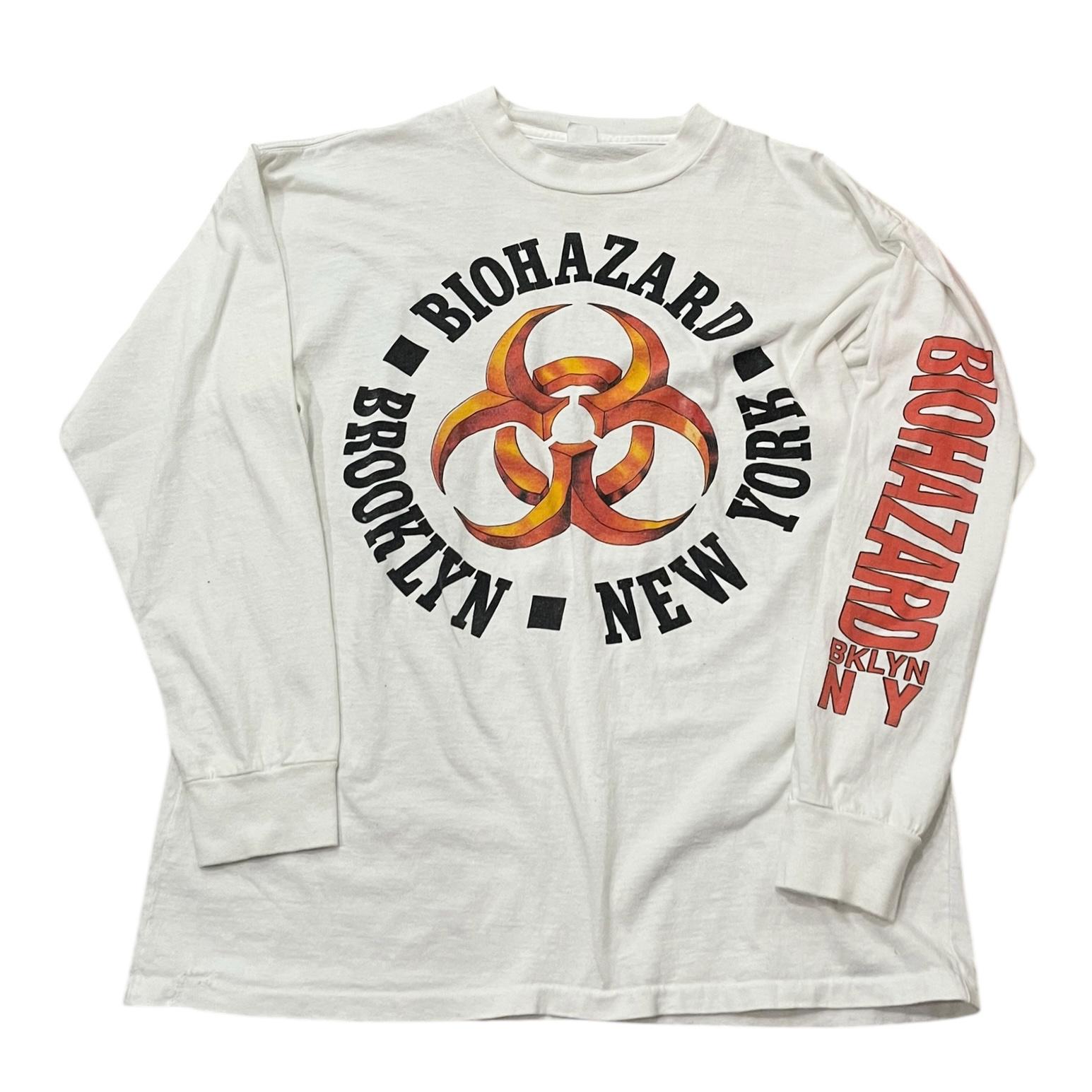 Vintage Biohazard Long Sleeve T-shirt Large Survival of the 