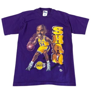 Vintage Shaquille O’Neal Karikatur Los Angeles Lakers T-shirt NBA Shaq 90er Jahre
