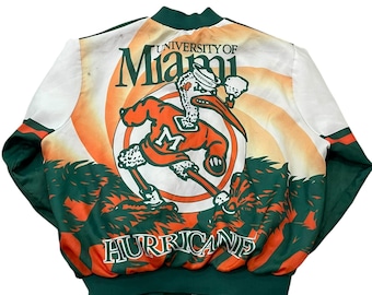 Vintage Pro Player Miami Hurricanes Full Zip Jacket 90s Ncaa - Etsy