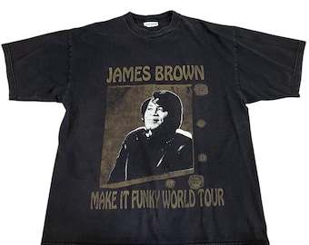 Vintage James Brown Make It Funky World Tour T-shirt Sz XL