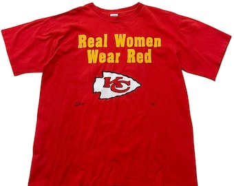 Vintage Kansas City Chiefs Real Women Wear Red T-shirt Football NFL Salem Sz XL