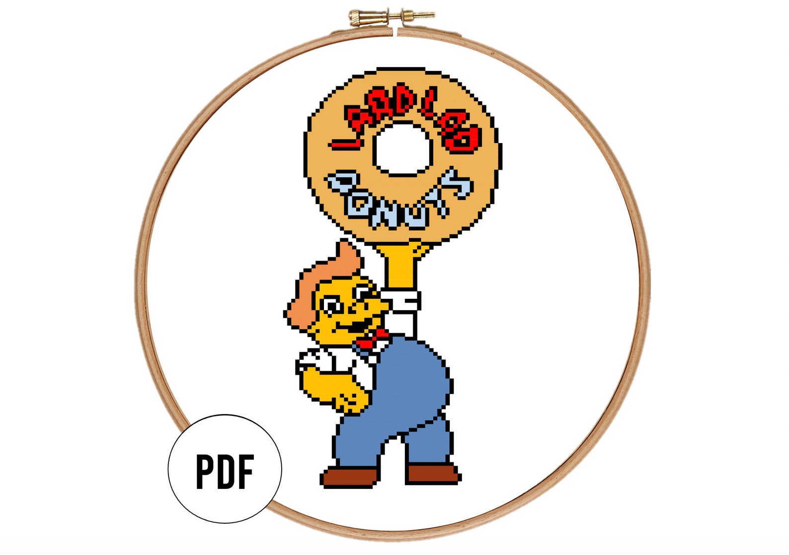 Lard Lad Donuts The Simpsons Counted Cross Stitch Pattern Etsy