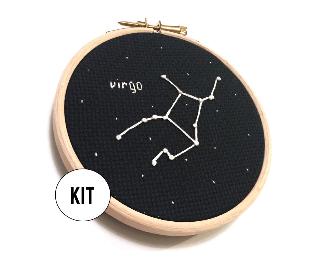 Star Sign Constellation Embroidery Kit Pick One of 12 - Etsy