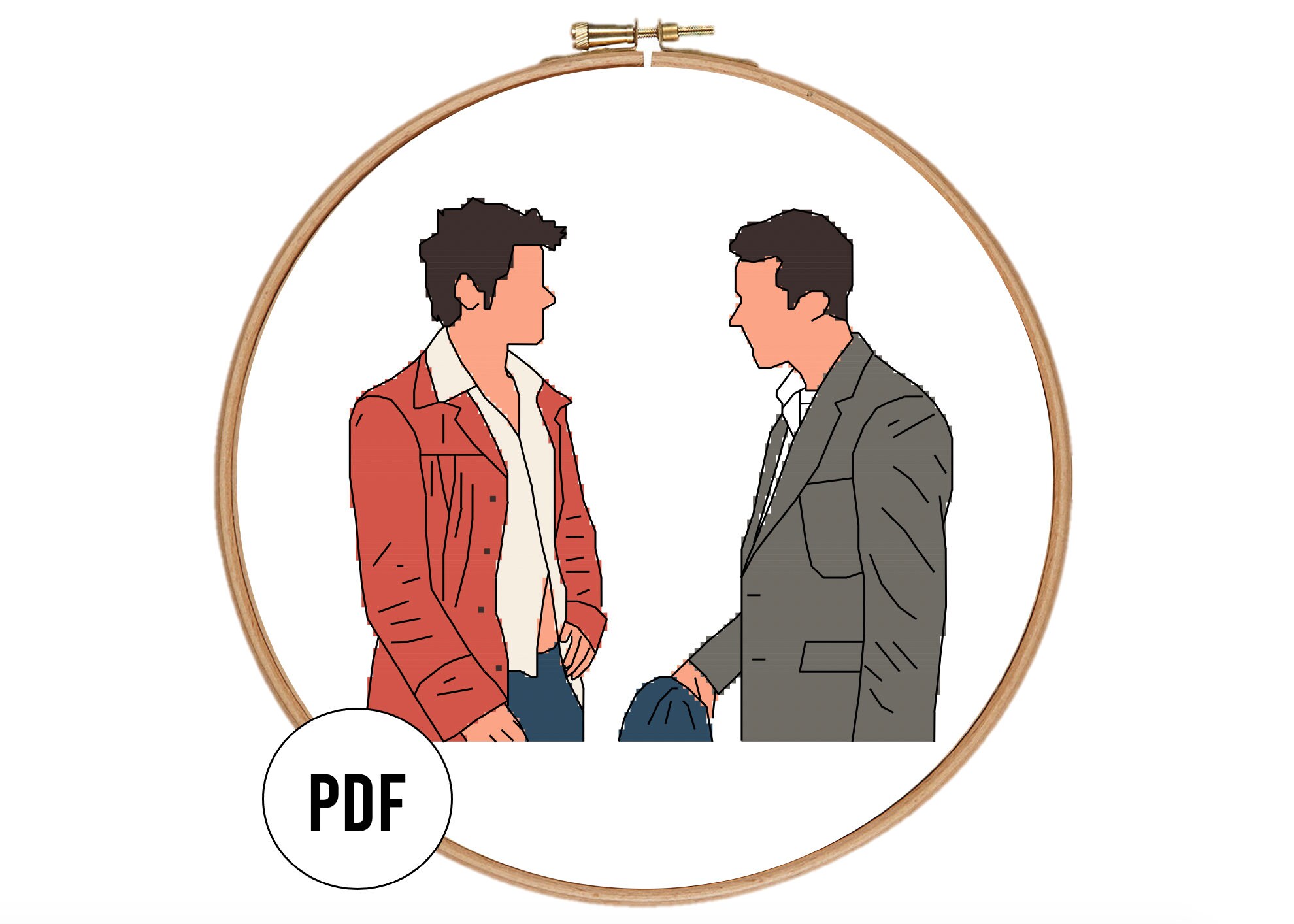 Tyler & The Narrator Jack Counted Cross Stitch Pattern Etsy