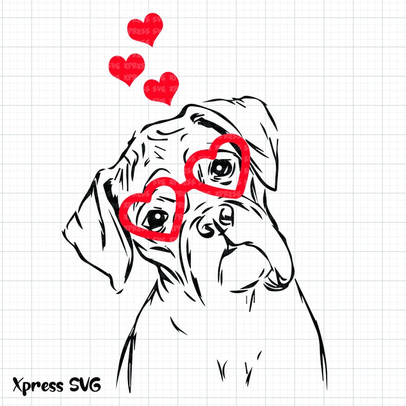Download Boxer SVG Dog Love Valentine SVG File Valentine's Day Love ...