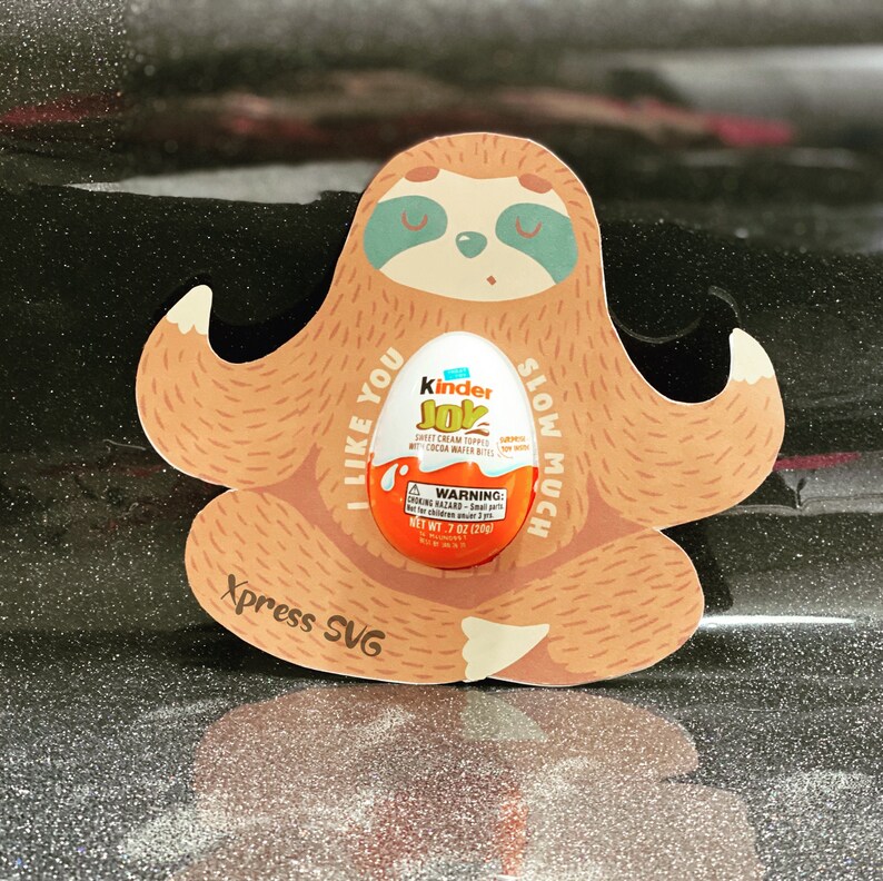 Download Sloth Birthday Favor SVG Print & Cut Cricut Kinder Egg ...
