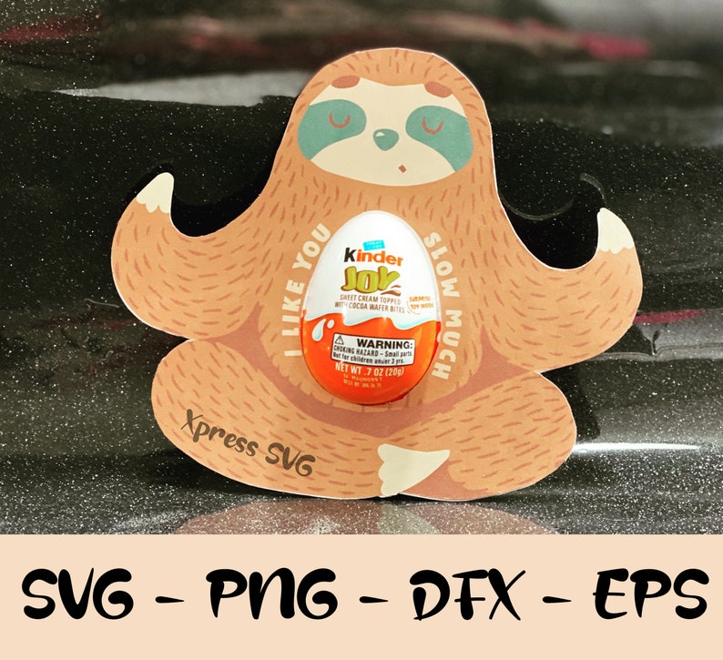 Download Sloth Birthday Favor SVG Print & Cut Cricut Kinder Egg ...