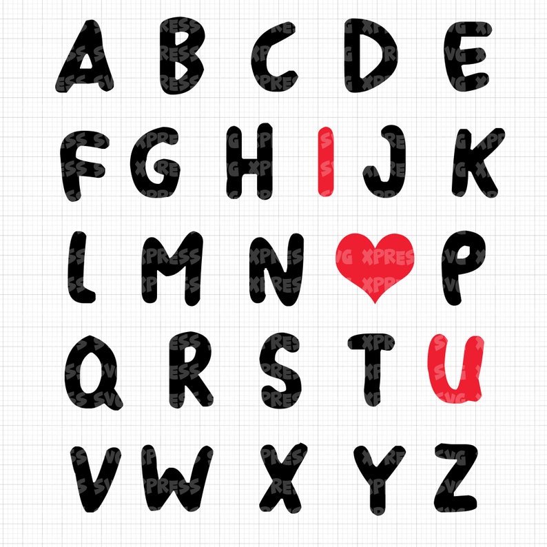 Download ABC Alphabet I Love You Valentine's Day Tshirt SVG Vinyl ...
