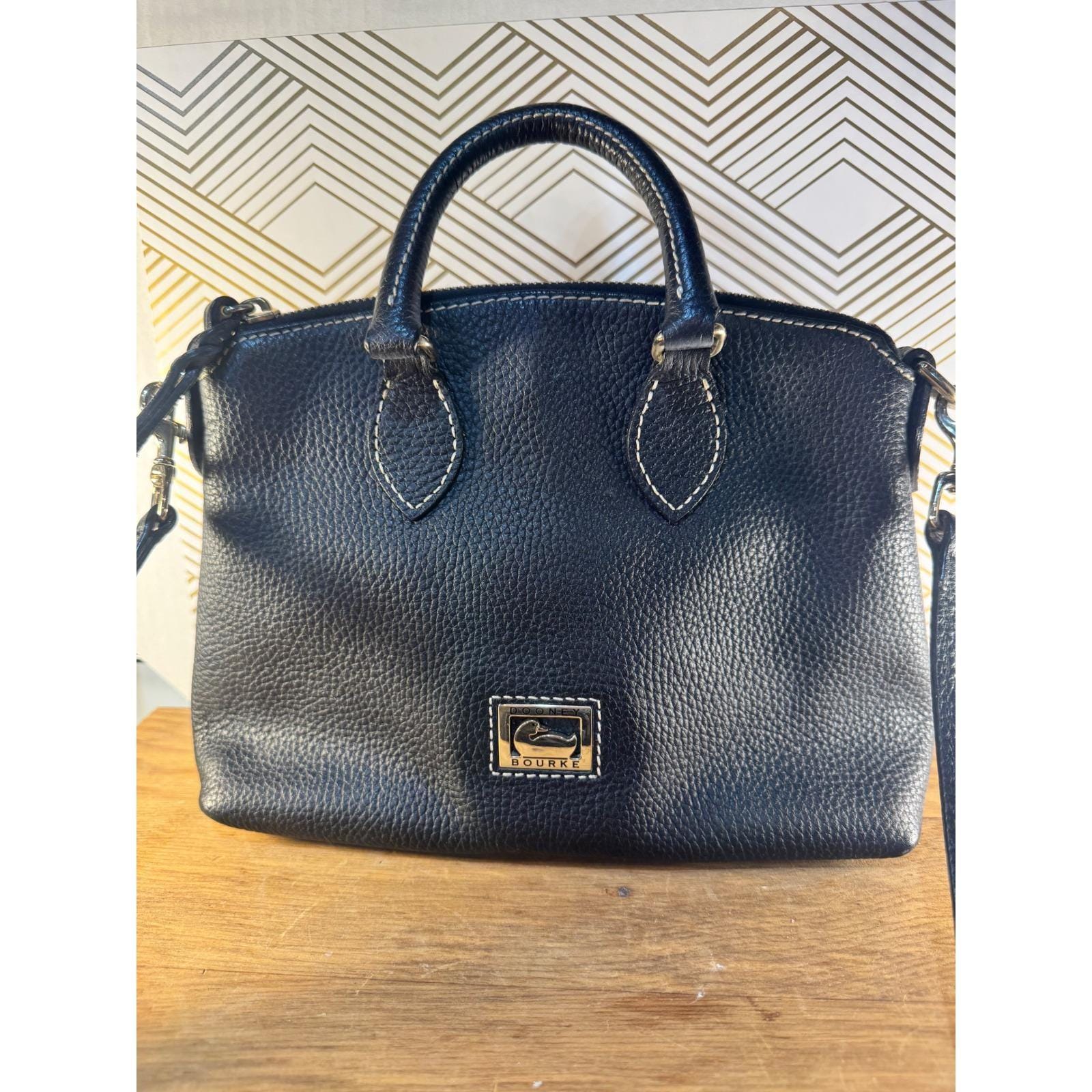 ヴィンテージ DOONEY & BOURKE キャリア ブラック レザー サッチェル 