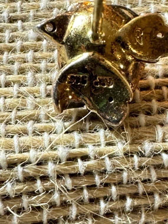Vintage rose gold and rhinestone stud earrings - image 7