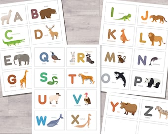 Tarjetas Flash Alfabeto Animal - Tapas - Tarjetas Imprimibles - Tarjetas del Alfabeto Animal-musical - actividad infantil - educación en casa