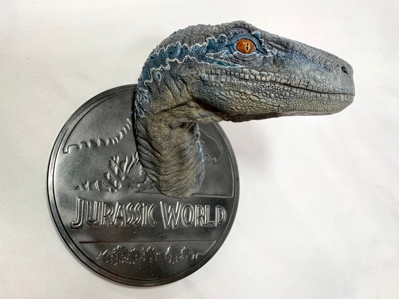 Velociraptor Blue Jurassic World Style Raptor 16 Wall Mounted Etsy