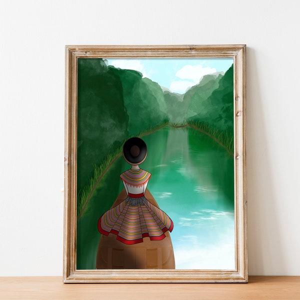 Crossing Mekong To Get To You -Hmong Art Print - Wall Art