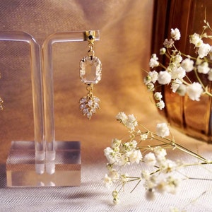 Romantic Bridal Earrings | Wedding Day Earrings | Engagement Earrings | Crystal Earrings | Bride & Bridesmaid Jewelry