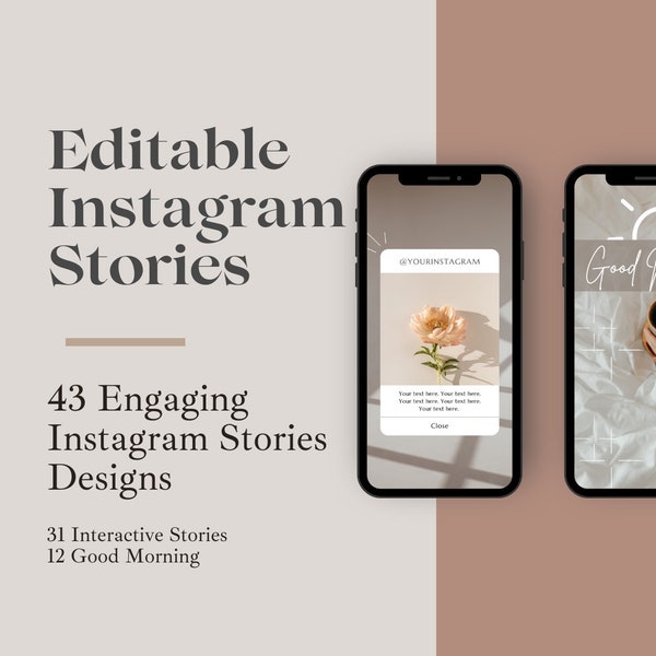 Editable Canva Pack - 43 Interactive Good Morning Instagram Stories Designs