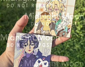 Genshin / Honkai pin de esmalte cuadrado de carril estelar